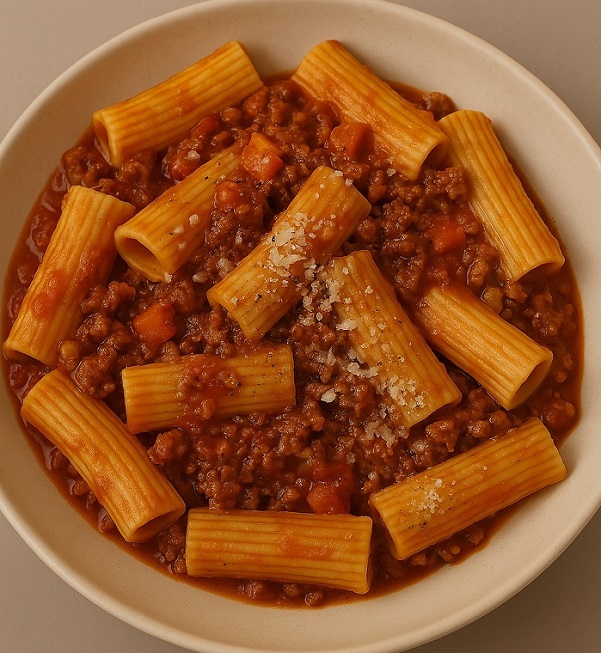 리가토니 볼로네제 완성 사진