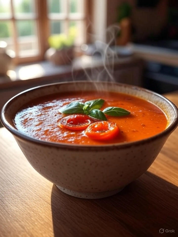 토마토 바질 파스타 완성 사진